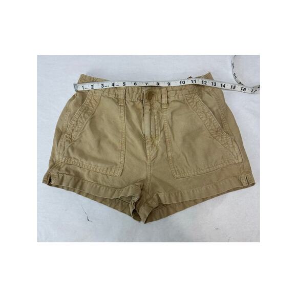 Aerie Khaki Shorts Distressed Chino Cargo Tan Pockets Sunshine - Size XS - Picture 3 of 10